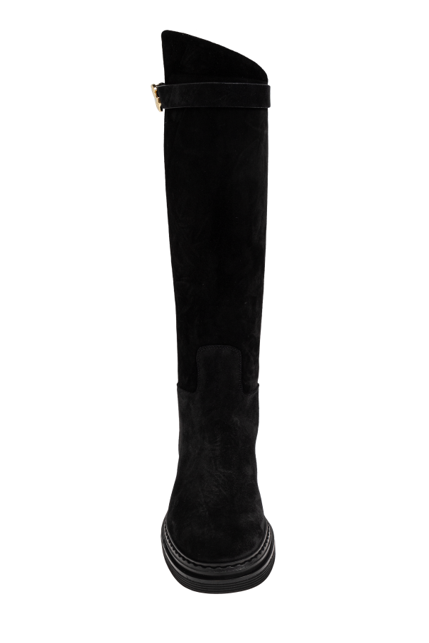 Dolce & Gabbana Black Suede Strass Crystal Cowgirl Boots main image 1